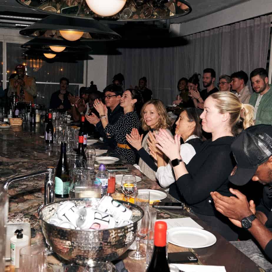 Happy eaters applaud the chef and cuisine at eighty's kitchen Soho Works